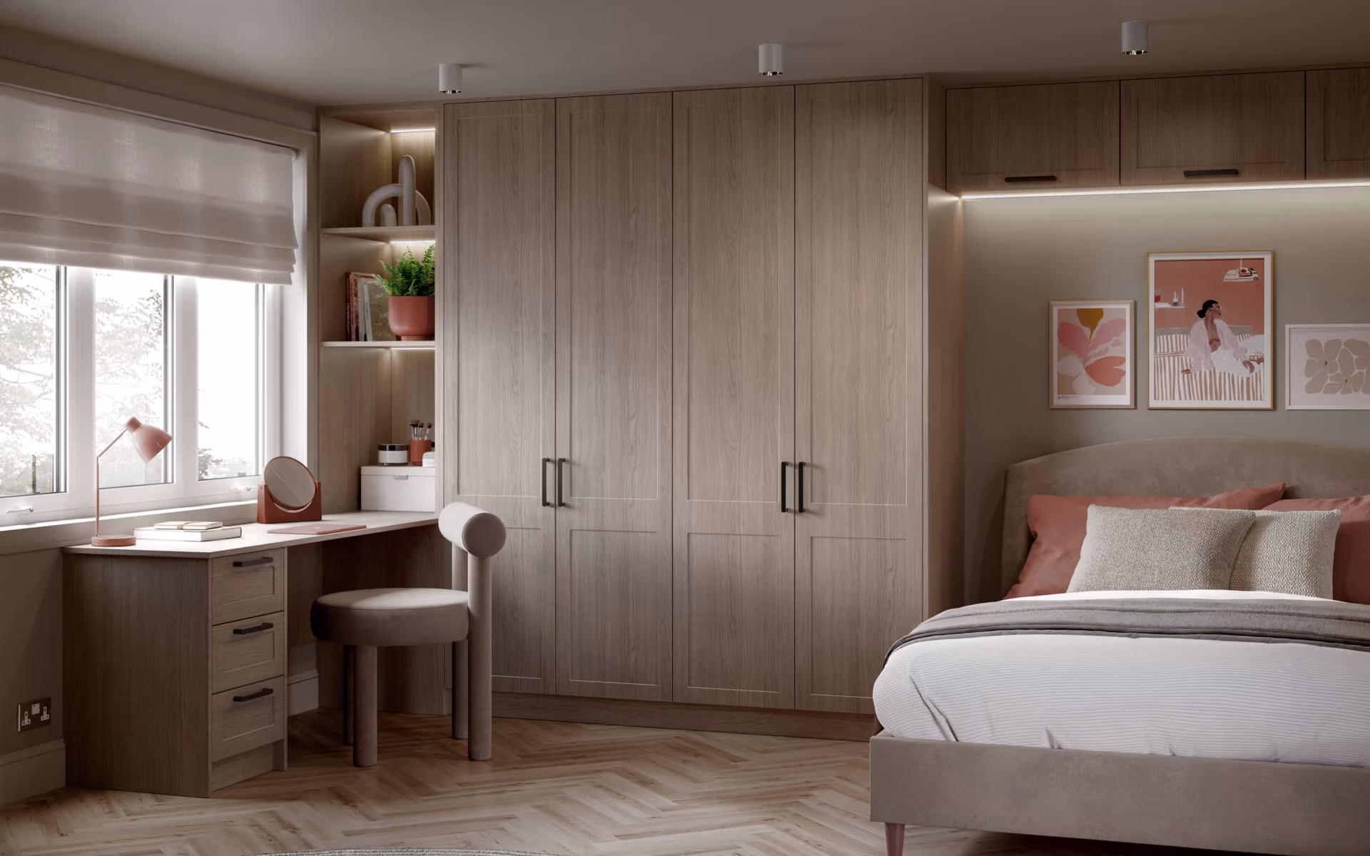Fitted Wardrobes Edinburgh - Bella, Oakham Style - Grey Vicenza Oak