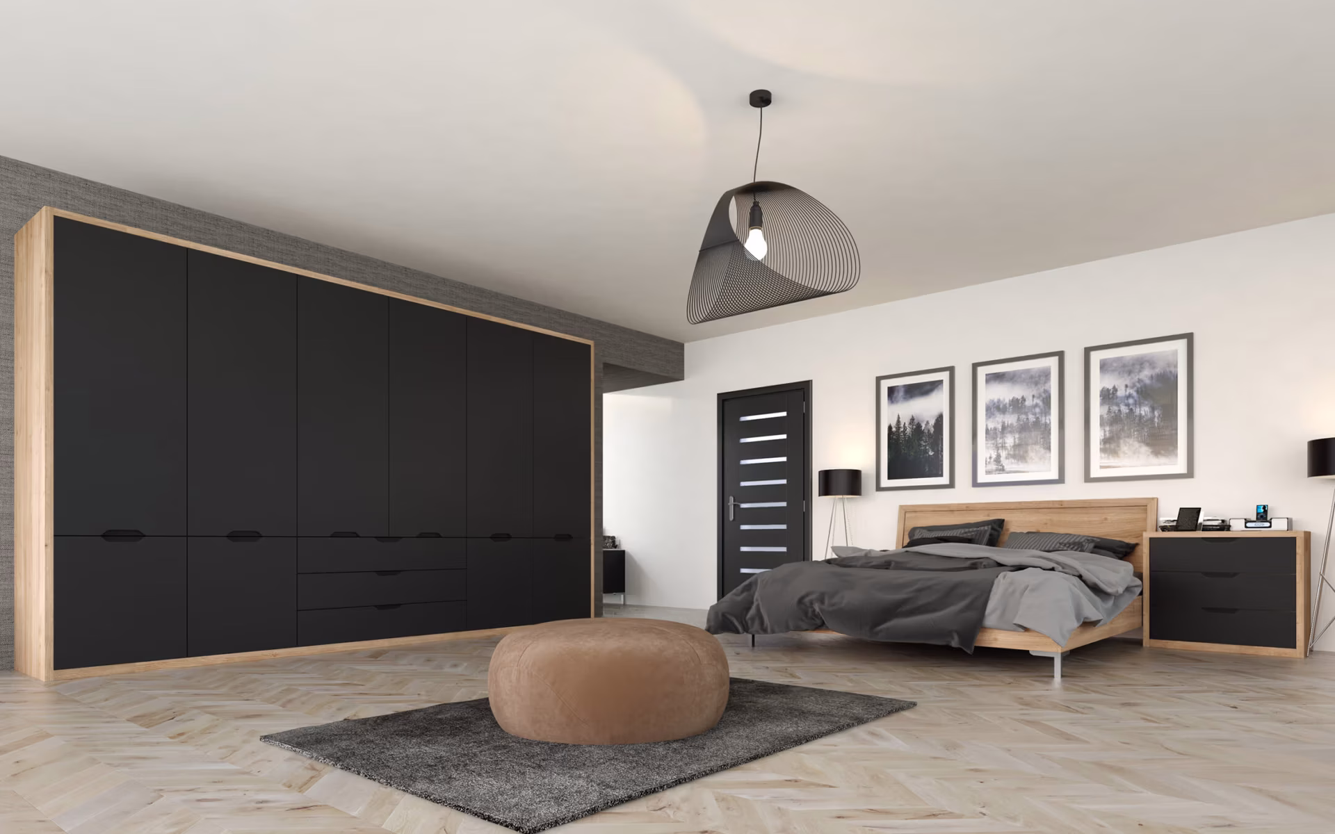 Fitted Wardrobes Edinburgh - Bella, Integra Style - Supermatt Graphite